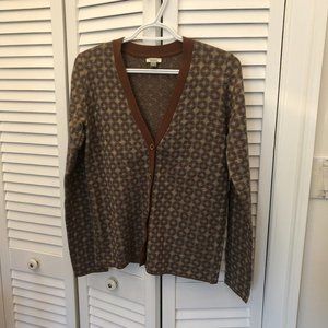 Fossil  Grace Medallion Brown Gold Cardigan, S